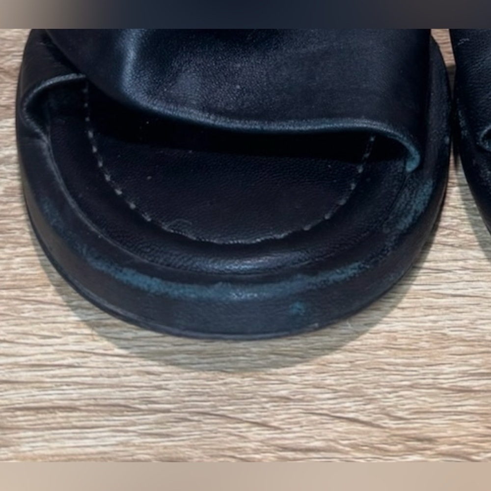 Everlane The Day Twist Slip On Sandals Black Leather Women’s Size 7.5 Flats - Picture 14 of 14